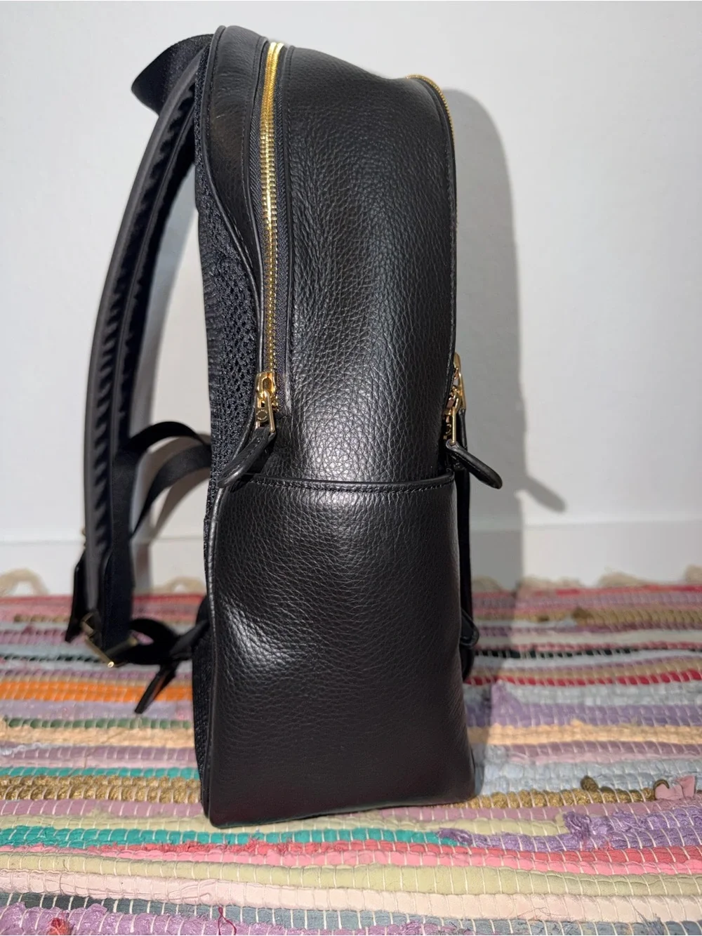 Coach Black Pebbled Leather Backpack with Gold Hardware